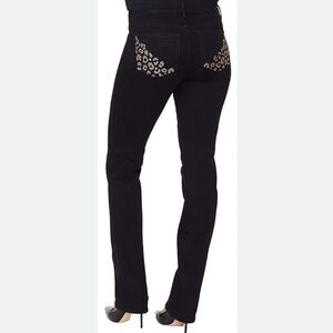 NYDJ Women's Petite Marilyn Straight Jeans with Catwalk Embroidery Details 2P